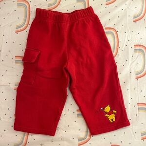 Vintage Winnie the Pooh Red Fleece Sweatpants